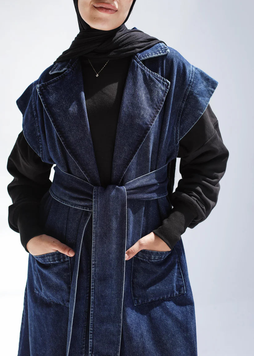 Denim Muse vest - Modesty abaya