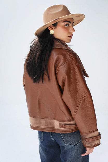 Talk of the town leather jacket - Amalia