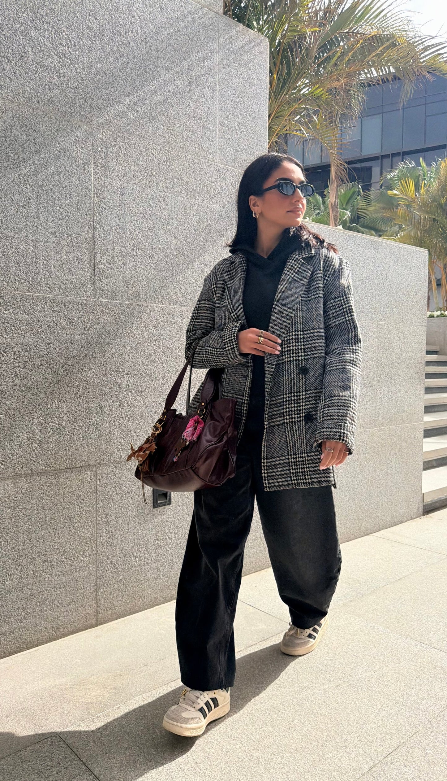 Timeless Houndstooth Oversized Blazer - ASCIA