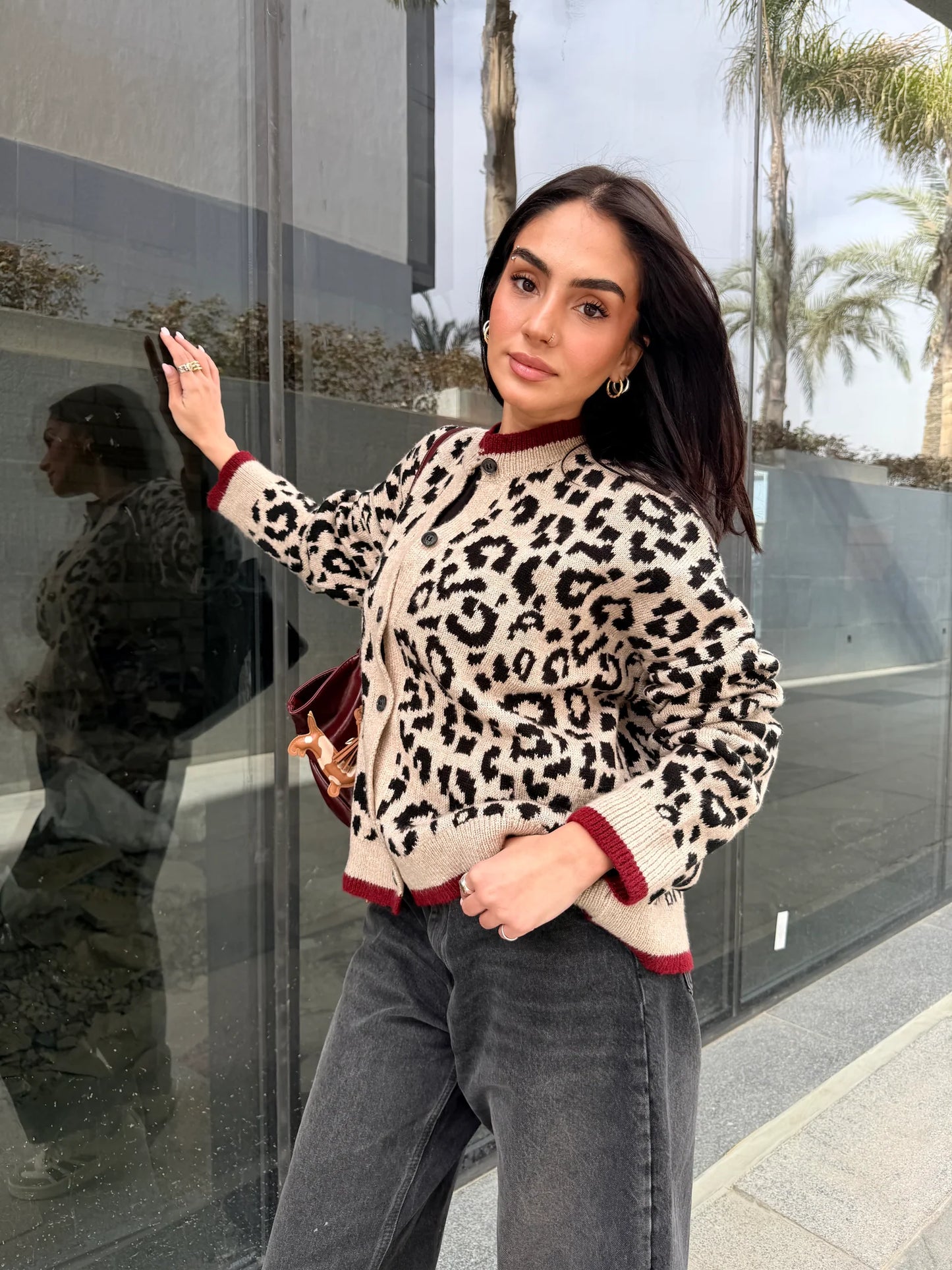 Animal Print knit Cardigan - ascia