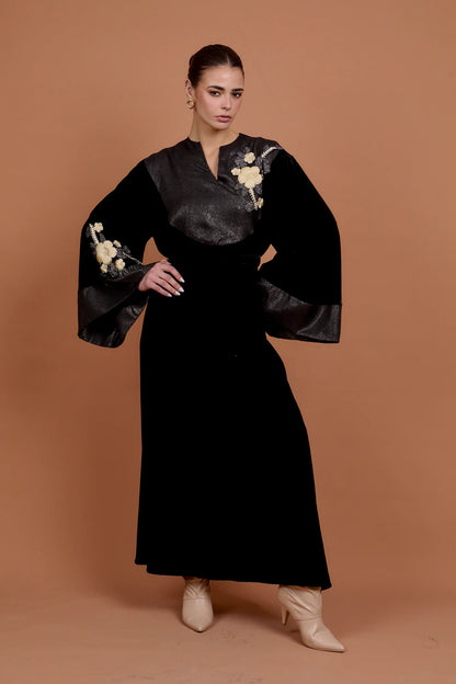 Velvet floral kaftan - Nahla el alfy