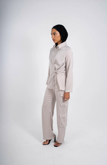 Statement satin cargo pants - Be empire