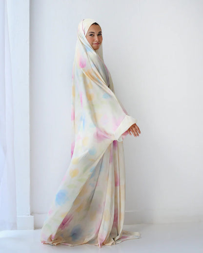 Pastel Fiora Slip On Khimar - Marmelade