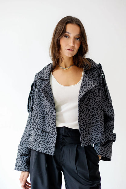 Leopard Cropped Trench Jacket - NOTCH