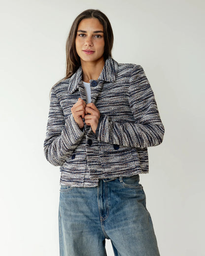 Extured tweed cropped blazer - Ascia