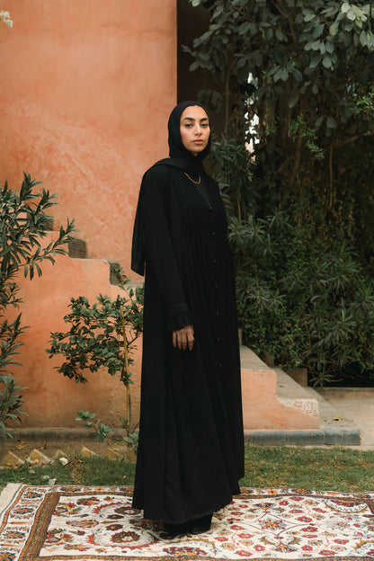 Chiffon overlay abaya - Modesty