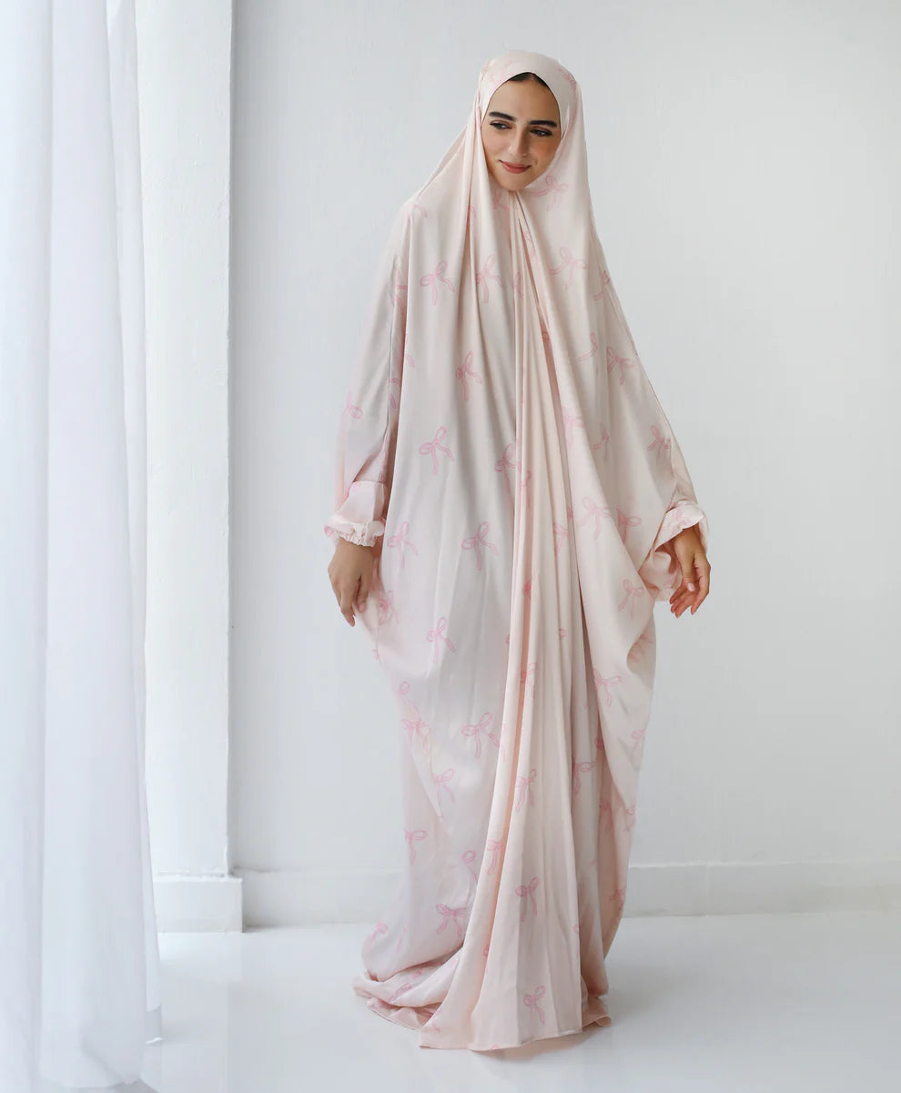 Rose Ties Slip On Khimar - Marmelade