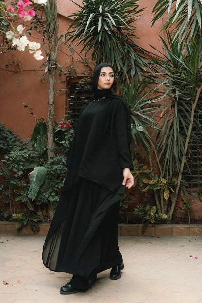 Highlow solid abaya - Modesty
