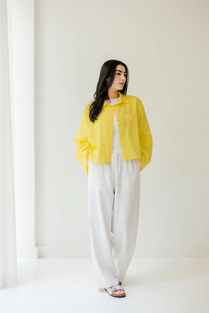 Cropped Linen Shirt - Amalia