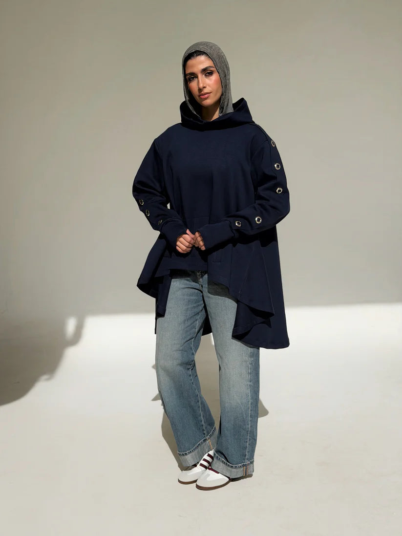 Oversized Eyelets hoodi - NK designs