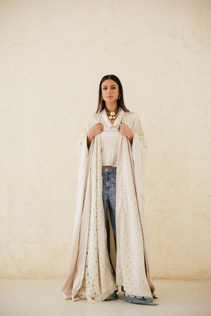 Fully Lined Net Kaftan - Taj