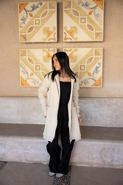 Long beige milton zip jacket - Creations
