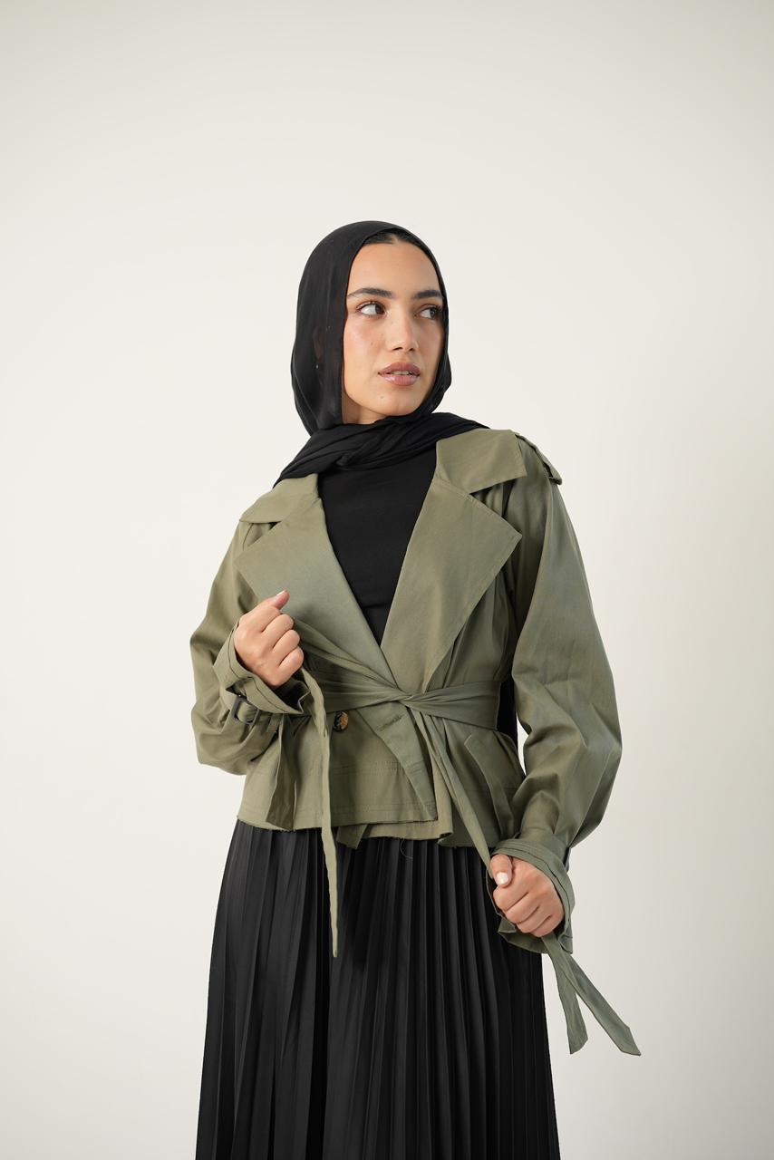 Trench Coat Cropped - Double Anne