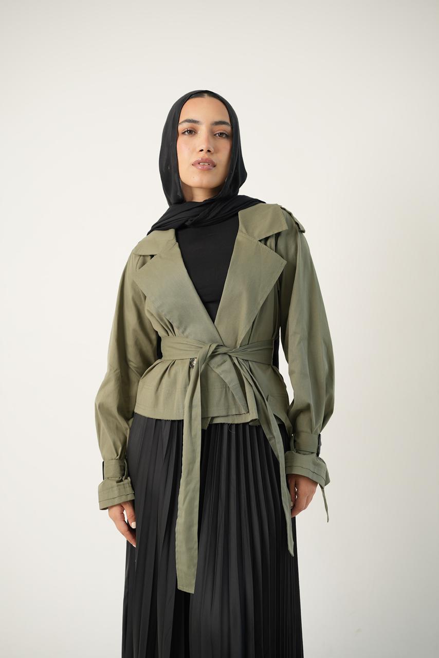 Trench Coat Cropped - Double Anne