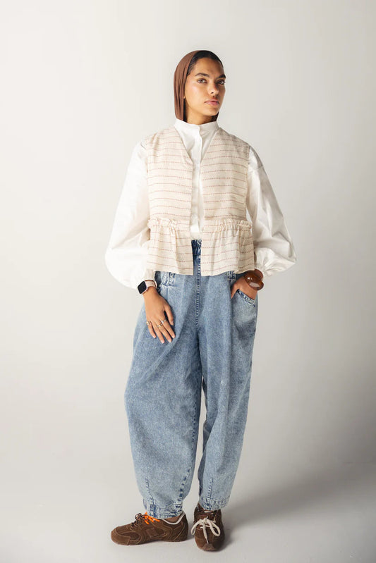 Dodo Linen vest - Sirius -S/M-Beige