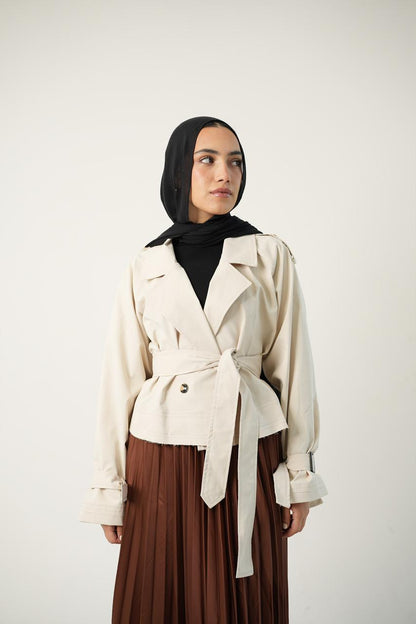 Trench Coat Cropped - Double Anne