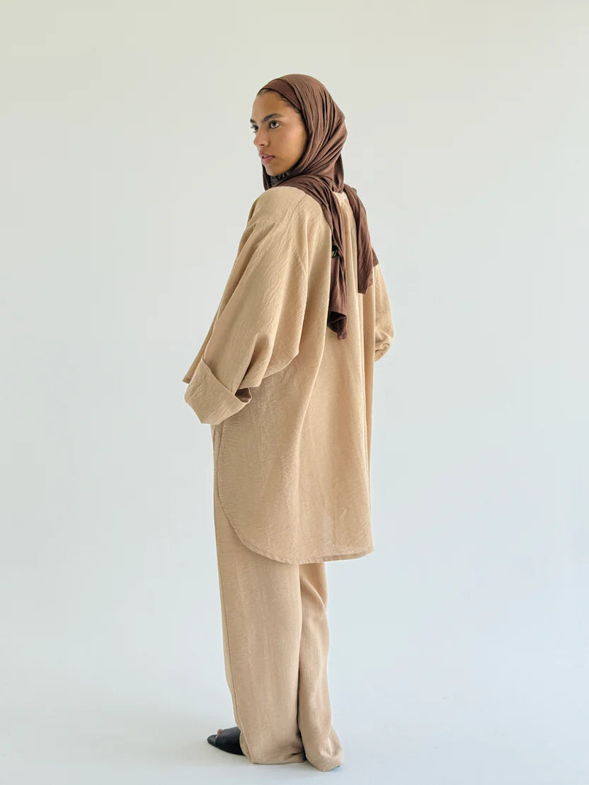 High Low Linen Set - Theyab