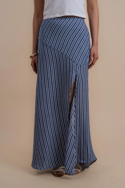 Stripes asymmetrical skirt - Nahla el alfy