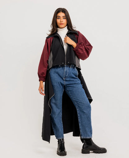 Buttoned Trench Coat - Theyab