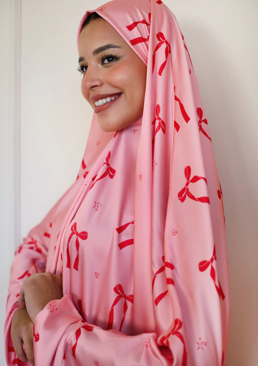 Pink Ties Slip On Khimar - Marmelade