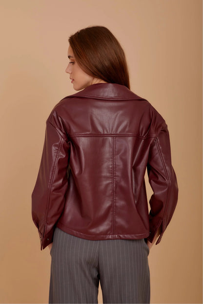 Short leather overshirt - Nahla ElAlfy