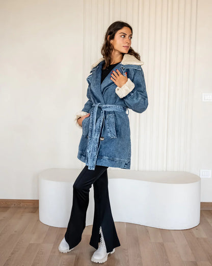 Denim fur jacket - Sara Salama