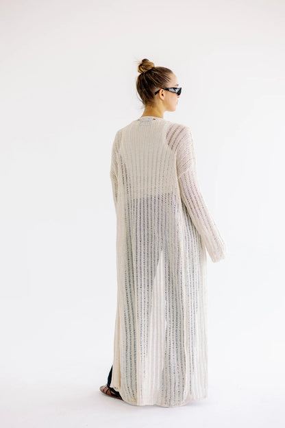 Shimmery Knit Kimono - Notch