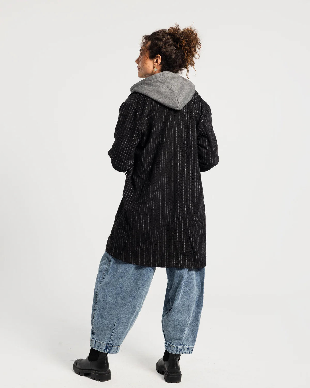 Hooded Wool Coat - Theyab