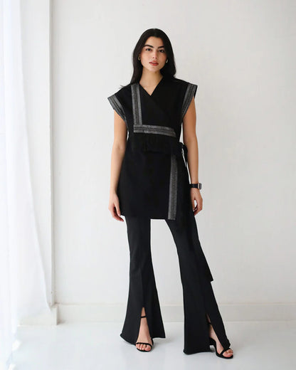 Flare pants with slit - Sara Salama