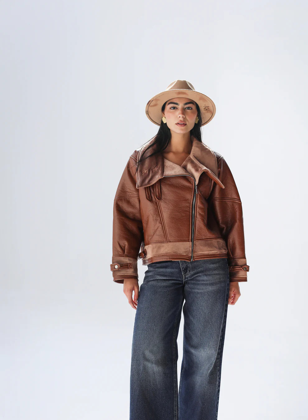 Talk of the town leather jacket - Amalia