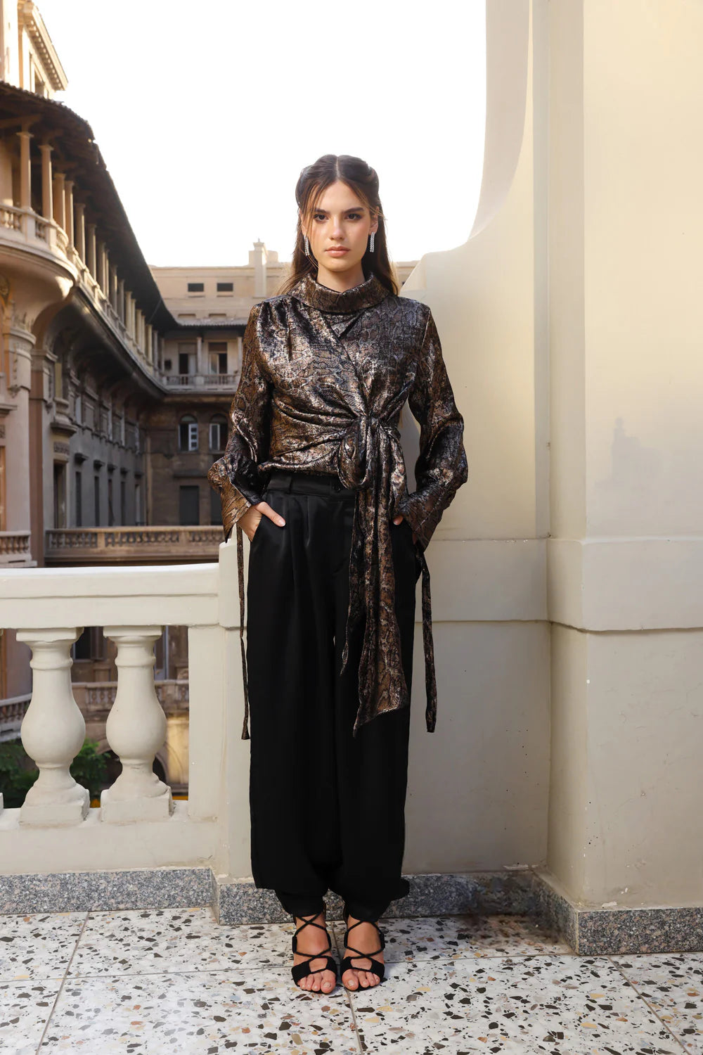 Shine cuff pants - Sara salama