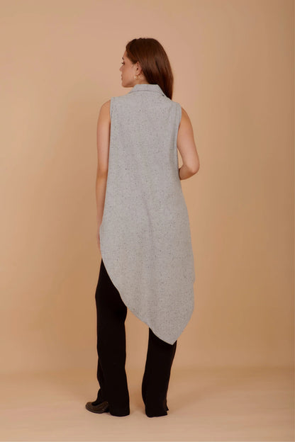 Asymmetrical blended wool waistcoat -Nahla ElAlfy