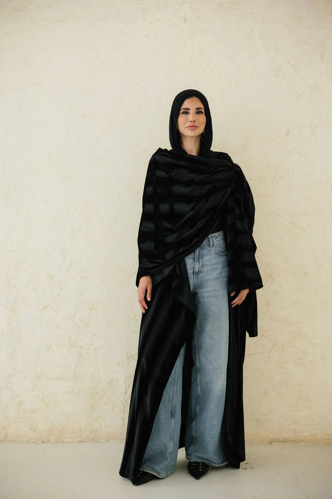 DRAPED VELVET KAFTAN -Taj