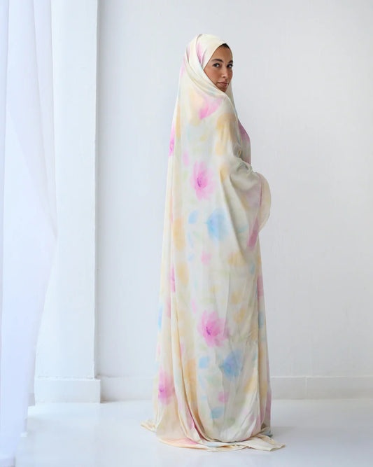 Pastel Fiora Slip On Khimar - Marmelade