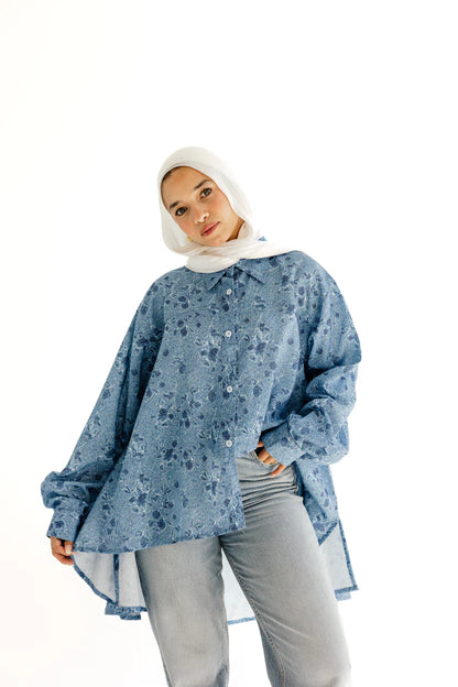 Floral linen chemise - Maison taj
