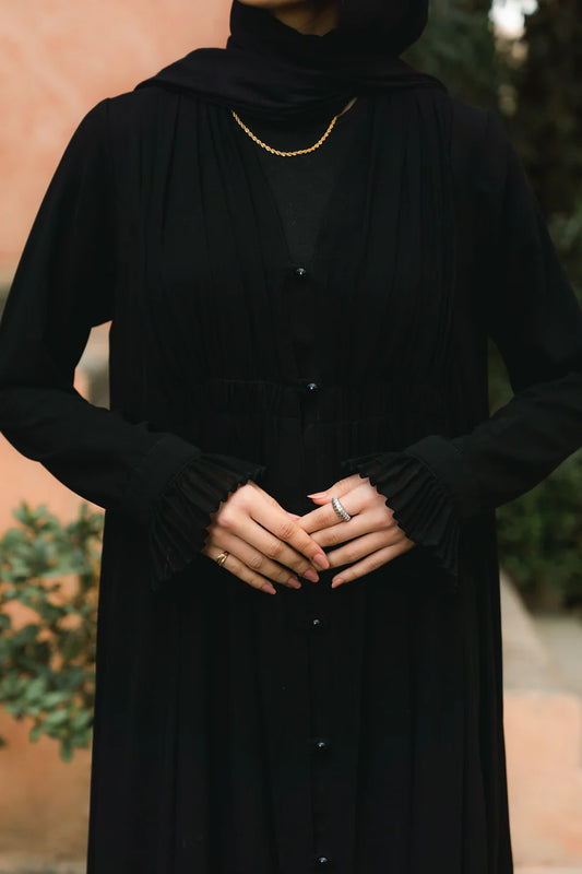 Chiffon overlay abaya - Modesty