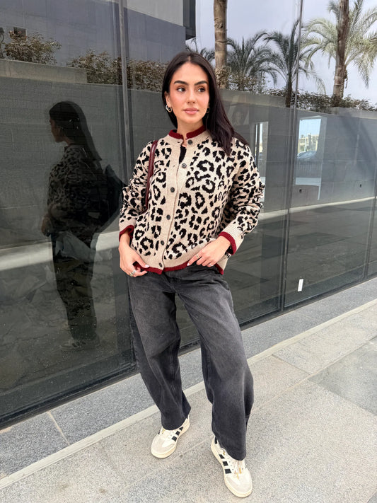 Animal Print knit Cardigan - ascia