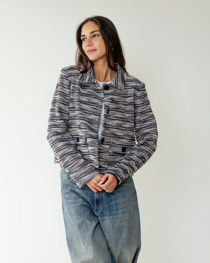 Extured tweed cropped blazer - Ascia