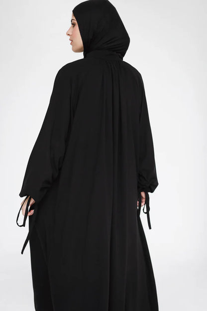 Full zipper Gather abaya - Modesty abaya