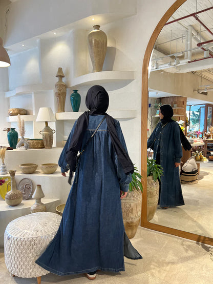 Denim bloom shirt - Modesty abaya