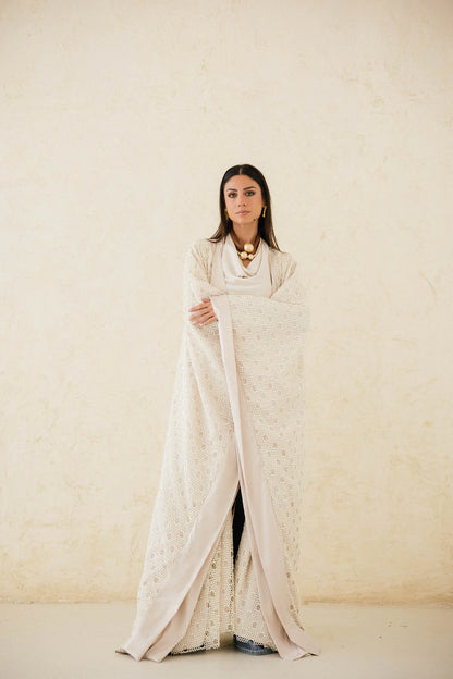 Fully Lined Net Kaftan - Taj