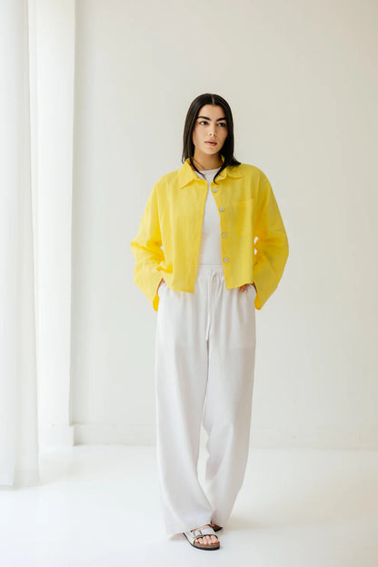 Cropped Linen Shirt - Amalia