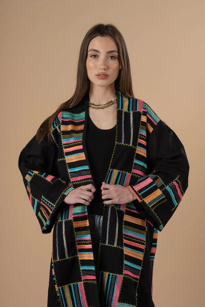 Vivid threads embro Kaftan - Nahla el alfy