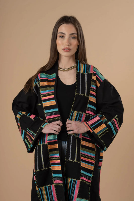 Vivid threads embro Kaftan - Nahla el alfy
