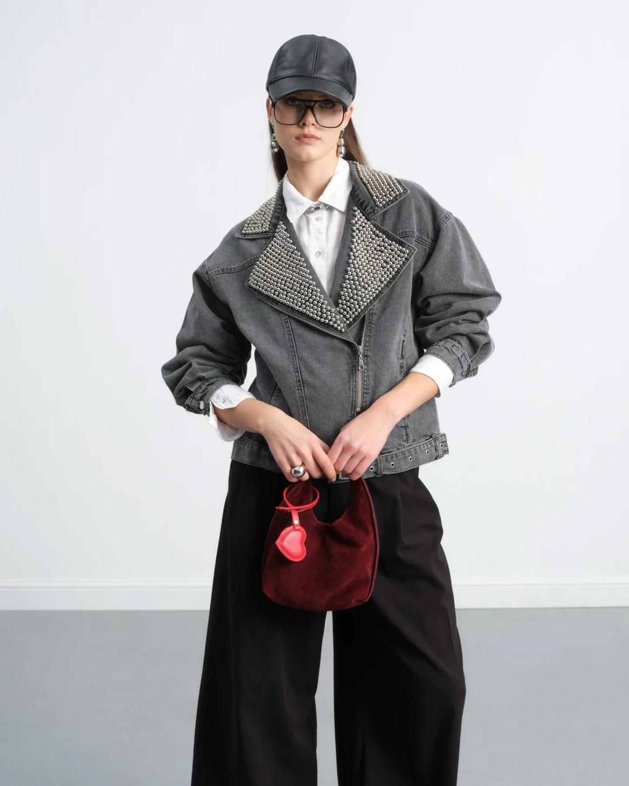 Metal studs denim jacket - Magazin