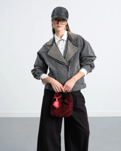 Metal studs denim jacket - Magazin