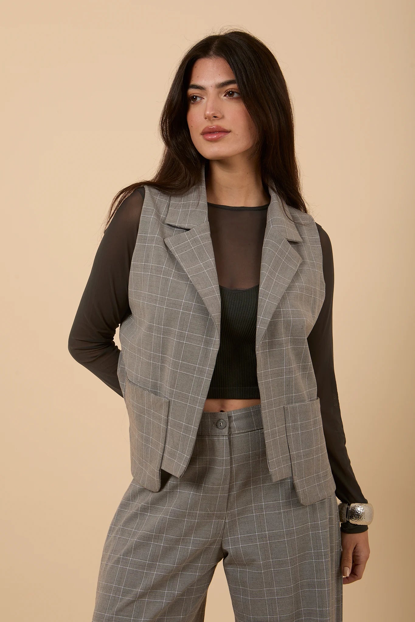 Check pockets vest - Nahla l alfy