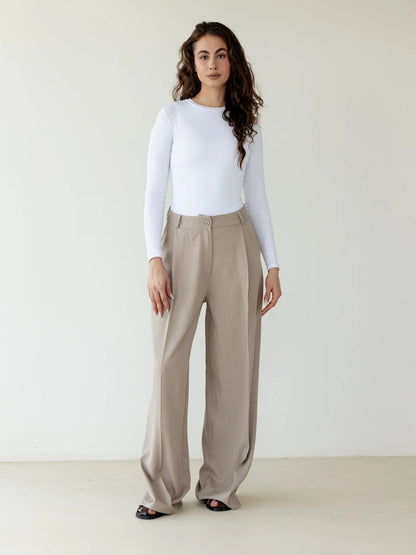 Trousers with double pleats - Ascia-S-Black