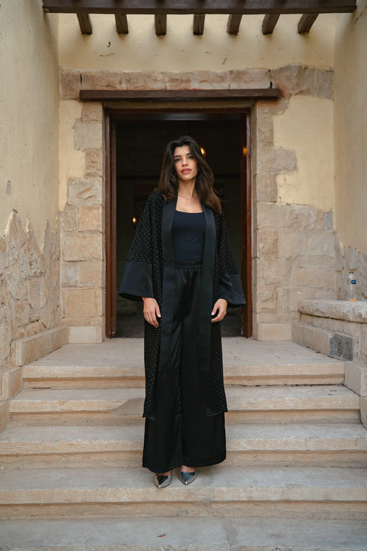 The Noir Glow Abaya - Nawara