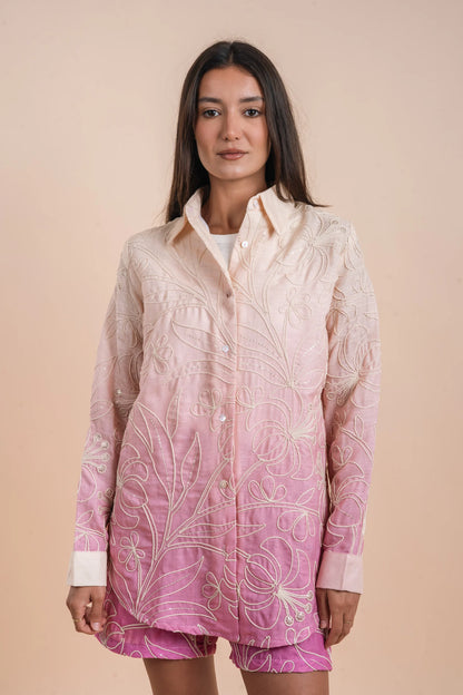 Grading yellow/pink embro shirt - Nahla el alfy